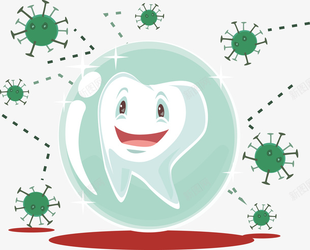 白色的牙齿和绿色的细菌矢量图eps免抠素材_新图网 https://ixintu.com 牙齿 牙齿png 牙齿和细菌 牙齿矢量图 细菌 矢量图