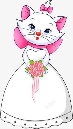 卡爱卡通印章卡爱猫咪卡通动物婚礼迎宾漫画高清图片