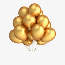 立体缤纷立体金色缤纷彩色气球装饰素高清图片