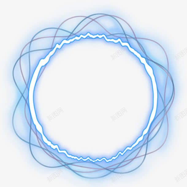 炫酷圆形png免抠素材_新图网 https://ixintu.com 圆形边框 展示框 标题框 相框