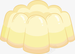布丁甜品展架黄色卡通美味布丁高清图片