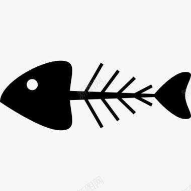 鱼骨头的轮廓图标图标