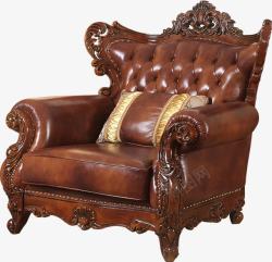 美式沙发png欧式美式沙发棕色高清图片