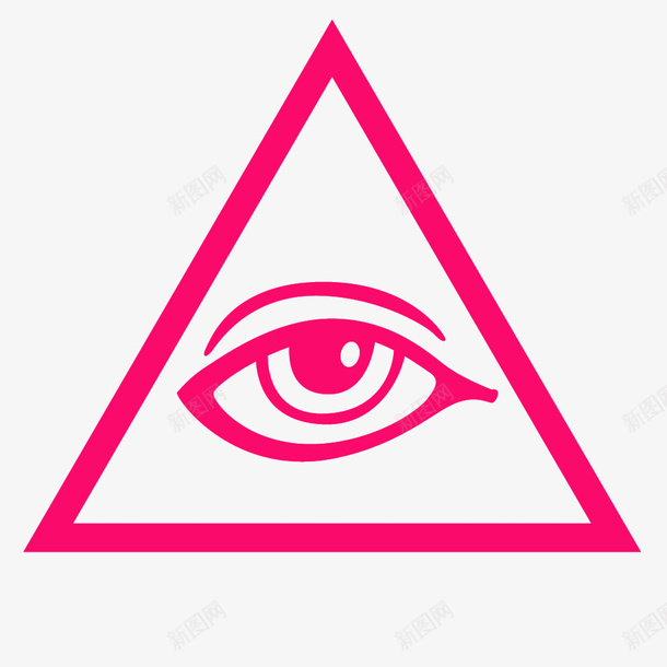 粉色边框眼镜图案正三角形png免抠素材_新图网 https://ixintu.com 一个三角形 三角型 几何图形 尖角三角形 正三角形 白色 眼睛吞 等边三角形 粉色边框 锐角三角形