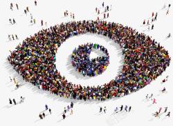 人眼很多人组成一个眼睛形状高清图片