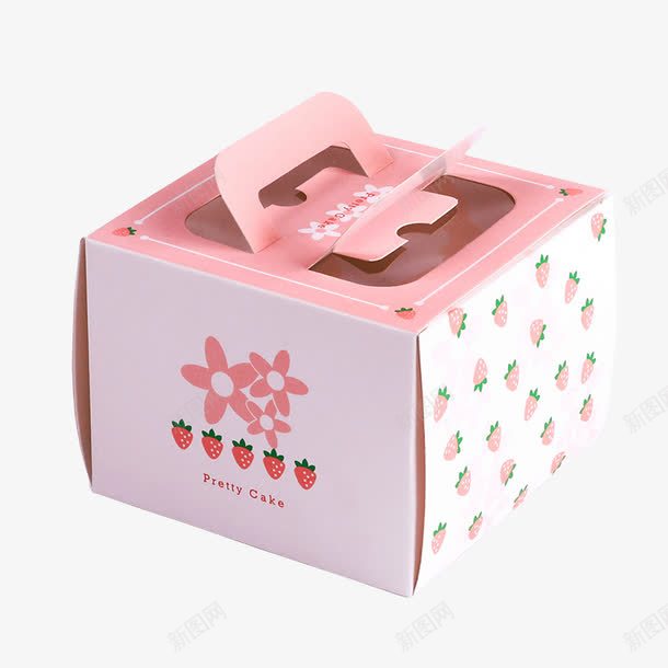 粉色草莓蛋糕盒png免抠素材_新图网 https://ixintu.com 产品实物 手提盒 烘焙包装盒 粉色草莓蛋糕盒 纸盒 芝士蛋糕盒 蛋糕包装盒 西点盒
