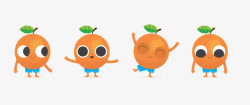 水果小人可爱表情橙子高清图片
