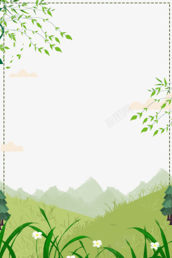 自然边框春季花草植物装饰边框高清图片