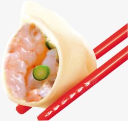 虾仁筷子和饺子高清图片
