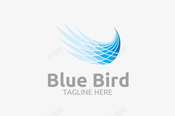 奶油块蓝色的翅膀logo矢量图图标图标