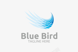 渐变灰蓝蓝色的翅膀logo矢量图图标高清图片