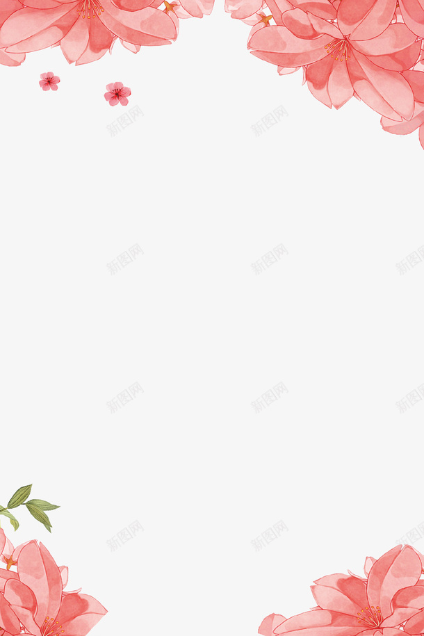 红色手绘花朵装饰背景psd免抠素材_新图网 https://ixintu.com 创意 手绘 海报 红色 花朵 花瓣 装饰图案
