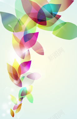 彩色几何抽象花瓣科技线条海报背景背景