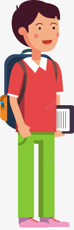 中小学开学日中小学生开学日背书包的男孩高清图片
