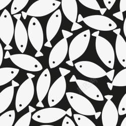 黑粉鱼框满印底纹花纹线条卡通手绘鱼底矢量图高清图片