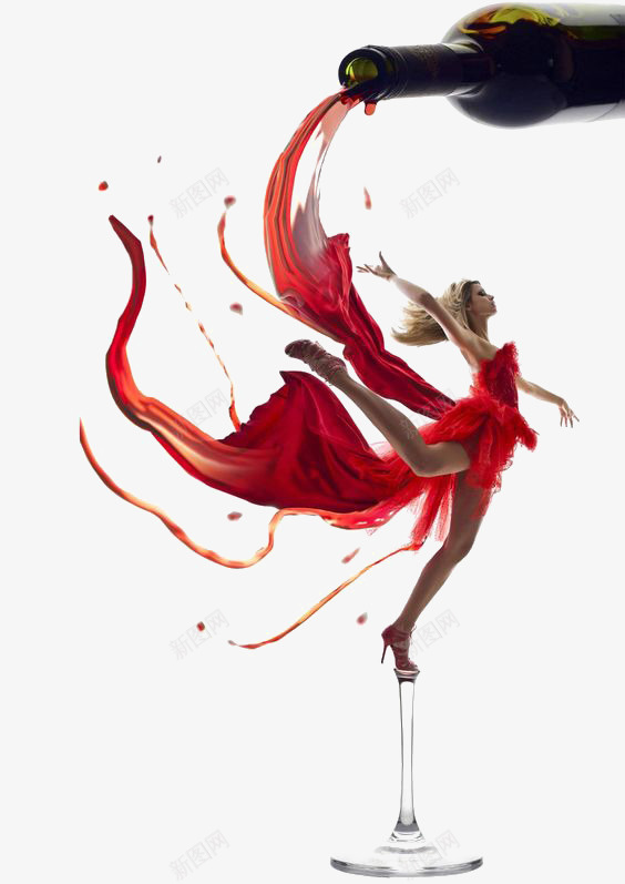 红酒元素png免抠素材_新图网 https://ixintu.com 庆祝 性感女生 红酒 舞姿 跳舞 酒瓶