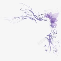 紫色搭配花框的边纹搭配高清图片