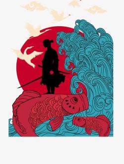 鱼PNG图日本装饰风格海报高清图片