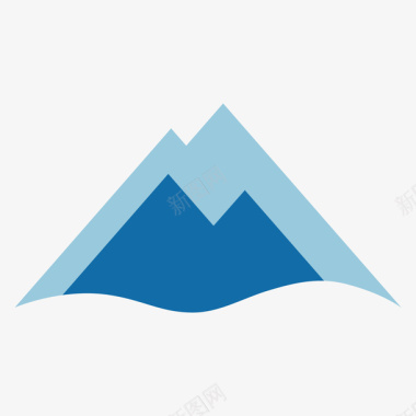 蓝色几何三角形山峰元素矢量图图标图标