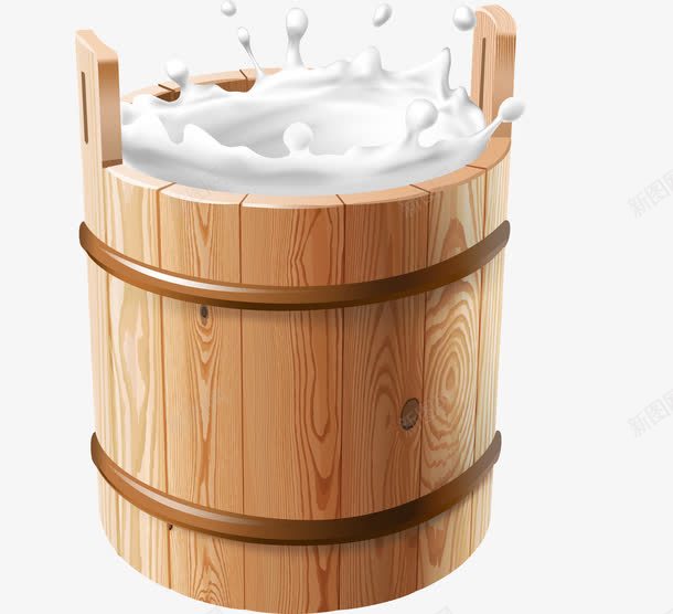 白色简约牛奶木桶效果元素png免抠素材_新图网 https://ixintu.com 免抠PNG 木桶 牛奶 白色 简约 装饰图案