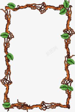 树枝藤蔓边框卡通欧式花纹素材