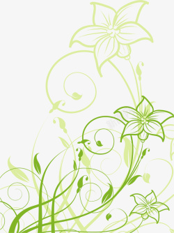 绿色花朵花纹矢量图素材