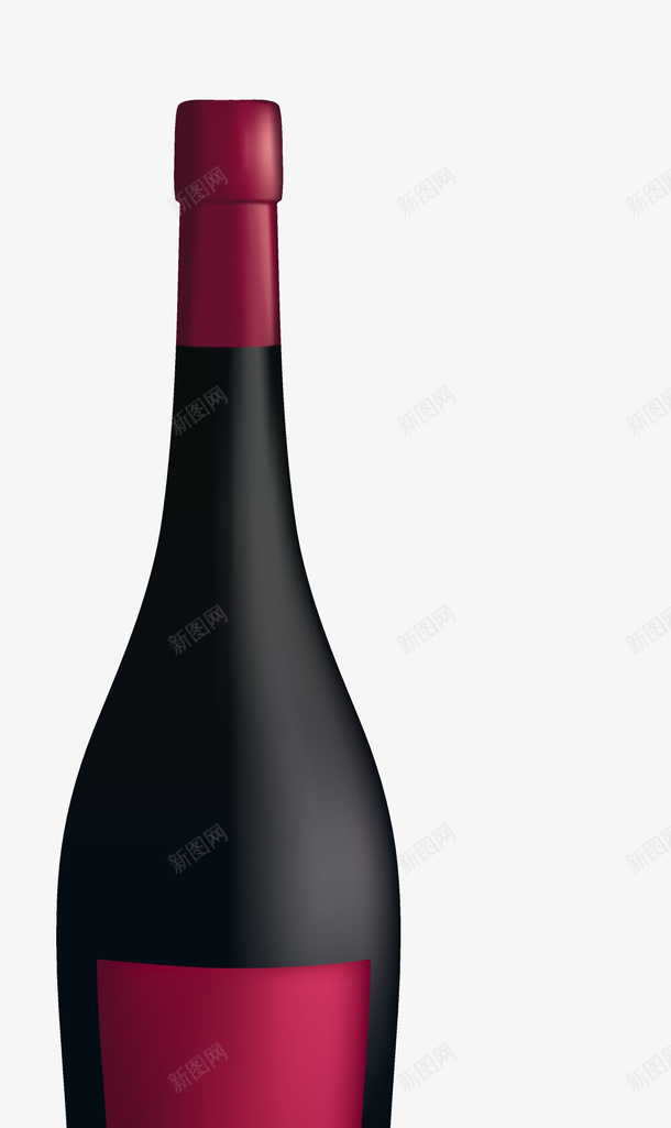 红色包装图标的红酒瓶png_新图网 https://ixintu.com 图标 手绘图 玻璃瓶 红酒瓶 酒类 高级红酒