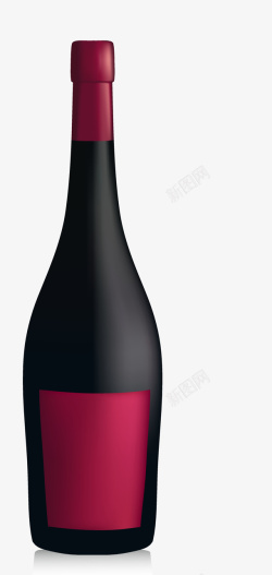 高级红酒红色包装图标的红酒瓶高清图片