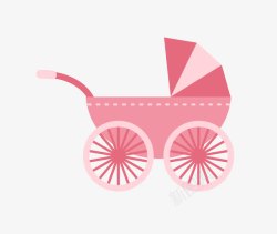 婴儿车免扣图粉色小童车婴儿车高清图片