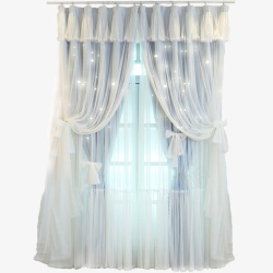 蕾丝白纱一体式窗帘素材