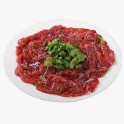 牛肉火锅矢量图嫩牛肉香菜圆形餐盘专业摆高清图片