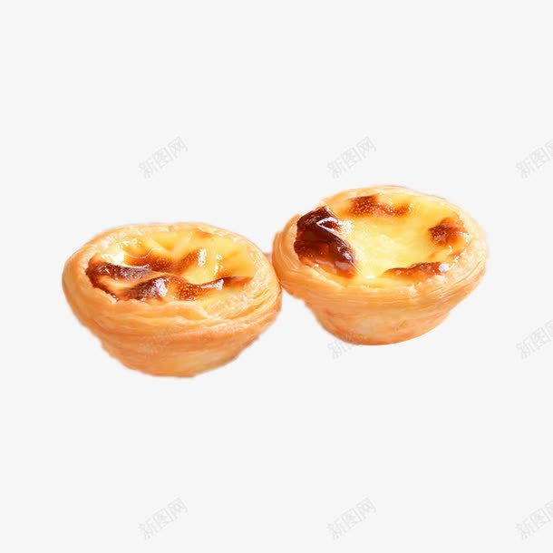 两只蛋挞png免抠素材_新图网 https://ixintu.com 下午茶 产品实物 烘焙 美味 蛋挞