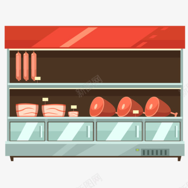 超市购物冷冻柜图标图标