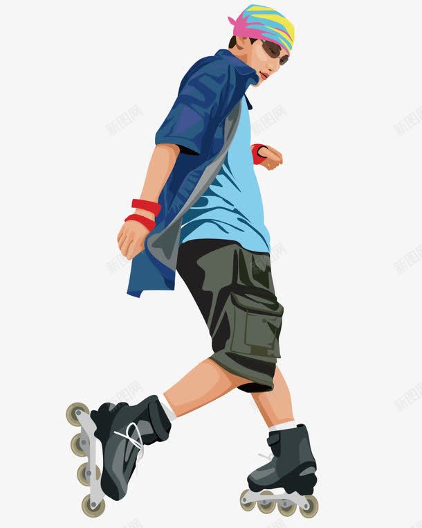 轮滑的少年png免抠素材_新图网 https://ixintu.com 少年 矢量素材 轮滑 轮滑鞋 运动的少年