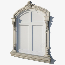 白色玻璃欧式拱形木门欧式白色花纹雕花窗户高清图片
