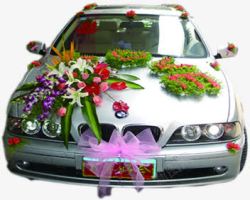 白色豪华婚礼婚车汽车摄影素材