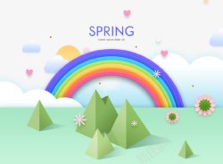 气息海报清新韩式春天气息卡通立体花朵海高清图片