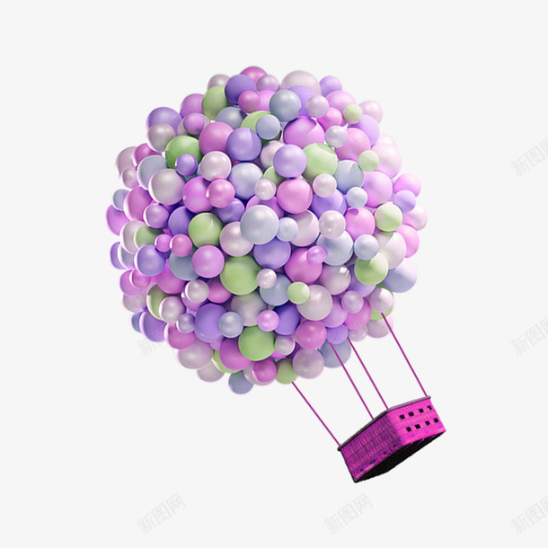 紫色气球热气球装饰图案png免抠素材_新图网 https://ixintu.com 免抠PNG 气球 浪漫 热气球 紫色 装饰图案