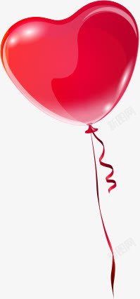 红色手绘氢气球庆祝心形气球高清图片