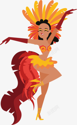 活泼的跳桑巴舞的巴西女郎高清图片