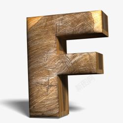 立体木头英文字母F素材
