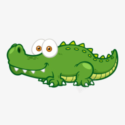 创意鳄鱼手绘绿色动物鳄鱼矢量图高清图片