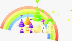 彩虹城堡幼儿招生三折页素材