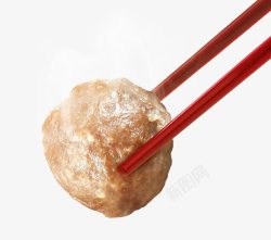 筷子夹起的泡面美味牛筋丸高清图片