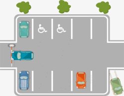 残疾人车位停车场平面图高清图片