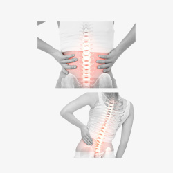 背疼卡通腰痛腰椎盘突出的女子高清图片