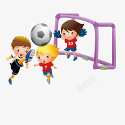 儿童足球卡通踢足球的人物高清图片