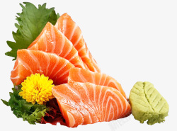 装饰青菜美味的三文鱼食物高清图片