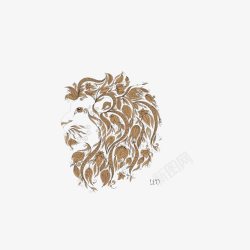 韩版图案手绘风狮子座壁纸装饰高清图片