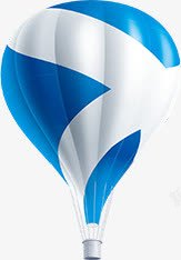 蓝白热气球蓝白夏日飞扬热气球高清图片